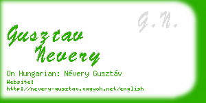 gusztav nevery business card